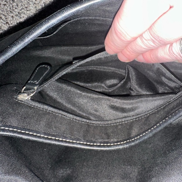 Authentic Coach - Black Leather Handbag with Silver Buckle - Picture 11 of 14